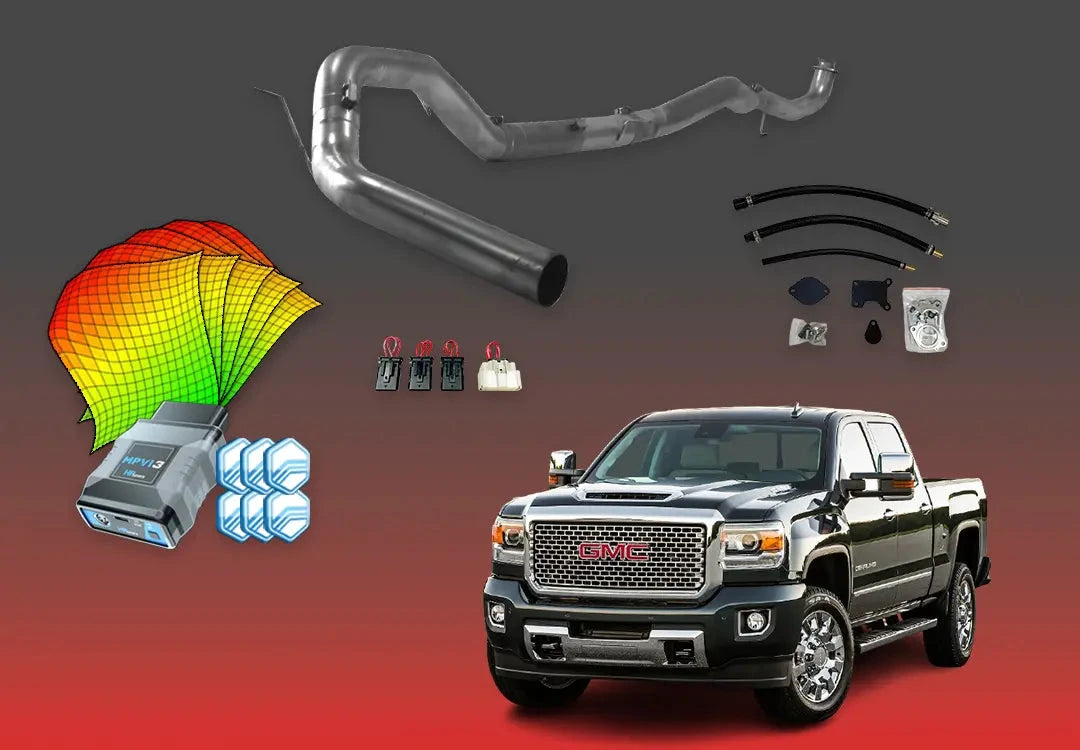 DIESELR GM Duramax L5P All In One Kit (2017-2023) w/ MPVi3 All In One Kit (Basic) DIESELR Corp 2017-2019 Shift-on-the-Fly (SOTF) 4-Inch Downpipe Back