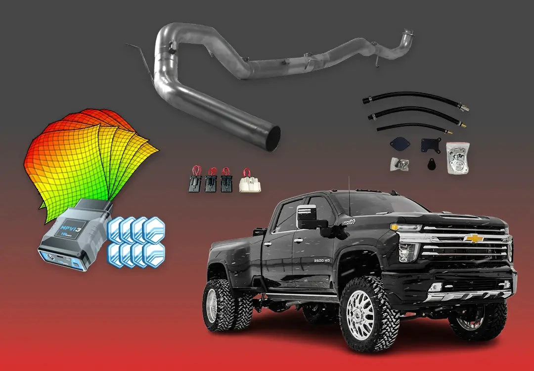DIESELR GM Duramax L5P All In One Kit (2017-2023) All In One Kit (Basic) DIESELR Corp 2020-2023 Shift-on-the-Fly (SOTF) 4-Inch Downpipe Back