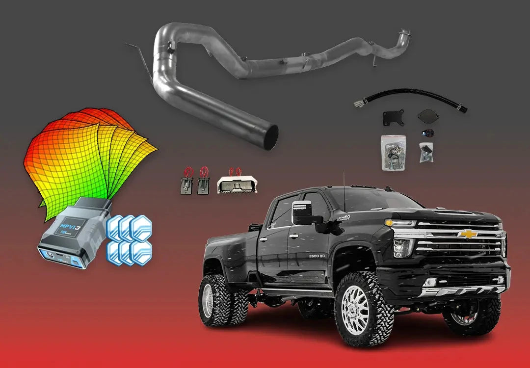 DIESELR GM Duramax L5P All In One Kit (2017-2023) w/ MPVi3 All In One Kit (Basic) DIESELR Corp 2020-2023 Shift-on-the-Fly (SOTF) 4-Inch Downpipe Back