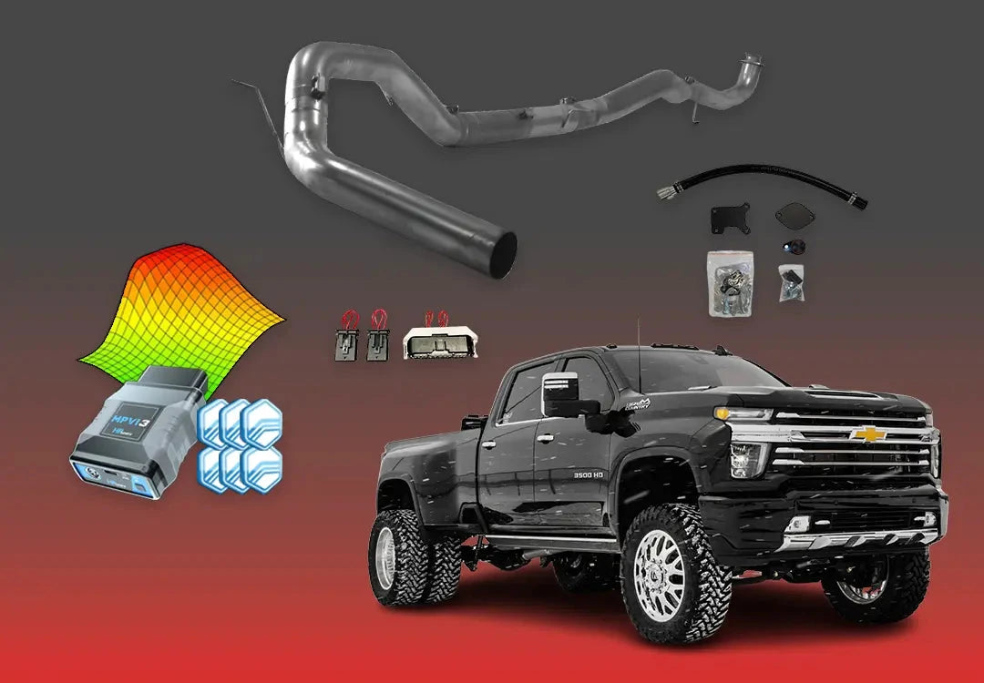 DIESELR GM Duramax L5P All In One Kit (2017-2023) w/ MPVi3 All In One Kit (Basic) DIESELR Corp 2020-2023 Single Tune 4-Inch Downpipe Back