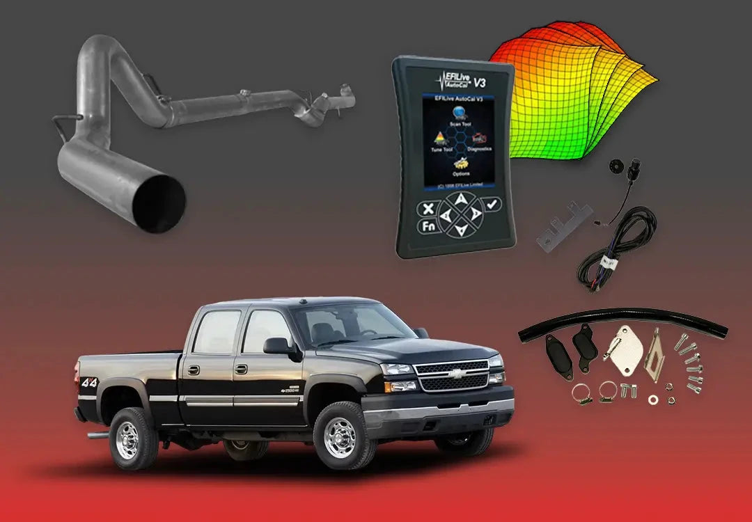DIESELR 6.6L GM Duramax LBZ All-In-One Kit (2006–2007) All In One Kit (Basic) DIESELR Corp. Shift-on-the-Fly (SOTF) 5-inch Downpipe Back
