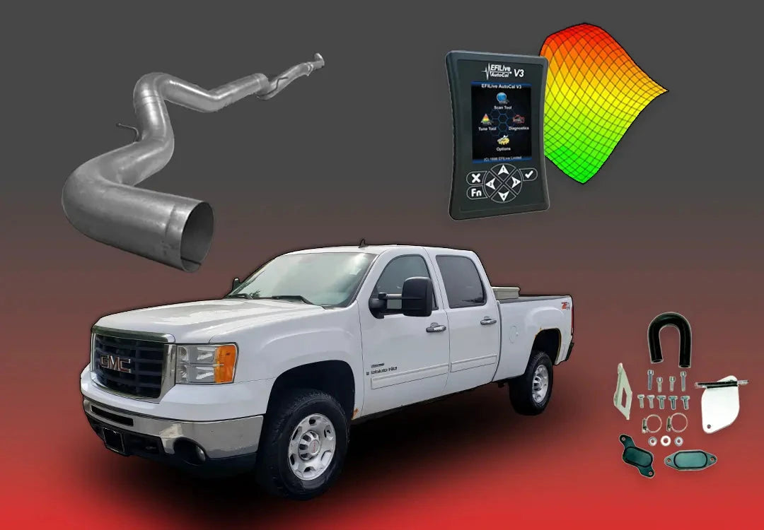 DIESELR GM Duramax LMM All In One Kit (2007.5-2010) All In One Kit (Basic) DIESELR Corp. Single Tune File 5-Inch Downpipe Back