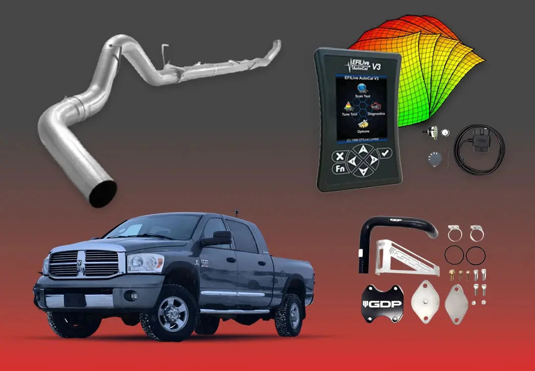 DIESELR 6.7L RAM Cummins All-In-One Kit (2007.5–2009) All In One Kit (Basic) DIESELR Corp. Shift-on-the-Fly (SOTF) 4-inch Turbo Back