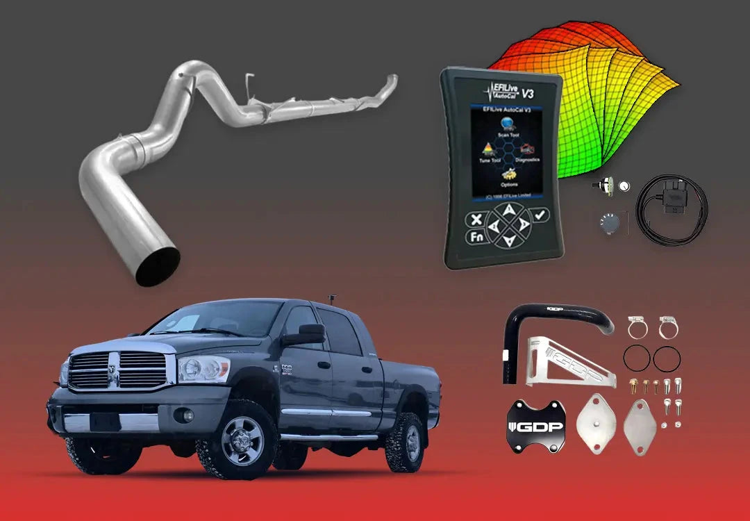 DIESELR 6.7L RAM Cummins All-In-One Kit (2007.5–2009) All In One Kit (Basic) DIESELR Corp. Shift-on-the-Fly (SOTF) 5-inch Turbo Back