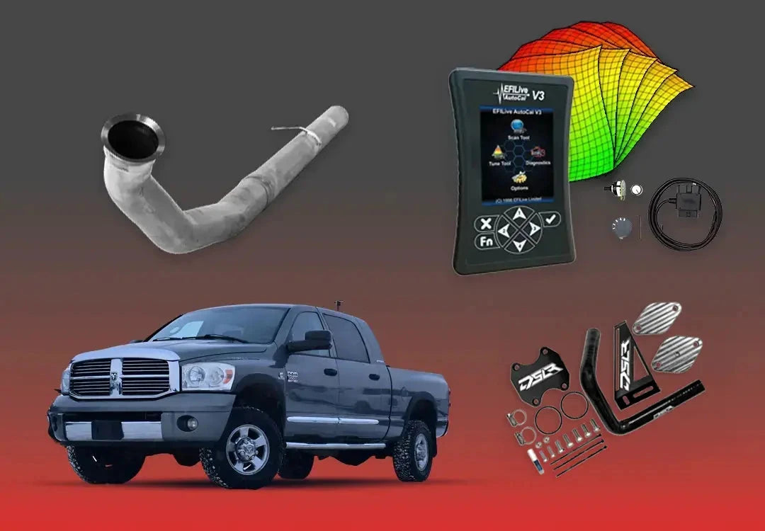 DIESELR 6.7L RAM Cummins All-In-One Kit (2007.5–2009) All In One Kit (Basic) DIESELR Corp Shift-on-the-Fly (SOTF) Cat & DPF Race Pipe (Stainless Steel) Dieselr Signature EGR Upgrade Kit