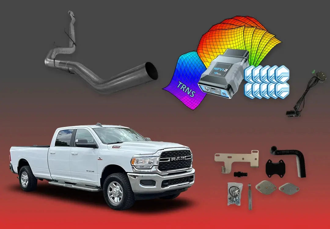 DIESELR 6.7L RAM Cummins All-In-One Kit (2022–2024, 68RFE) All In One Kit (Basic) DIESELR Corp SOTF 5 Tunes 4-Inch Downpipe Back