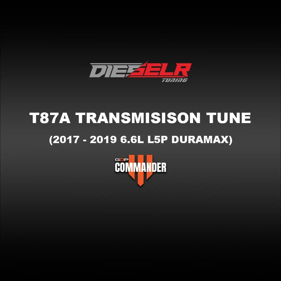 DIESELR Commander T87A Transmission Tune File (2017-2019 Duramax L5P 6.6L) TCM Tune File DIESELR Tuning