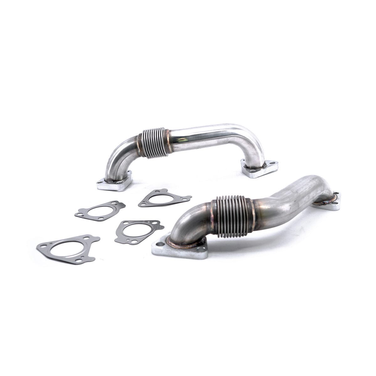 HSP 2 Inch Replacement Up-Pipes (2001-2016 Chevrolet / GMC) Turbocharger Down Pipe HSP Diesel Silver (Raw)
