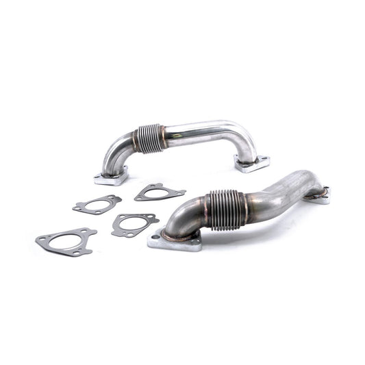 HSP 2 Inch Replacement Up-Pipes (2001-2016 Chevrolet / GMC) Turbocharger Down Pipe HSP Diesel Silver (Raw)