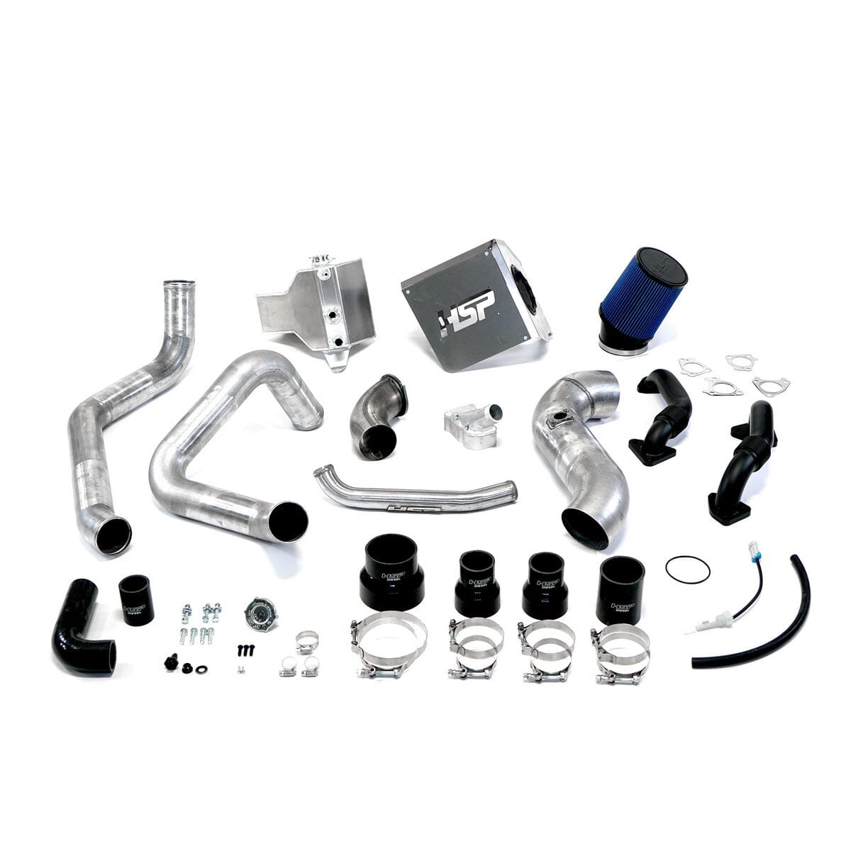 HSP Deluxe Max Air Flow Bundle (2003-2004 Chevrolet / GMC) Cold Air Intake HSP Diesel Silver (Raw)