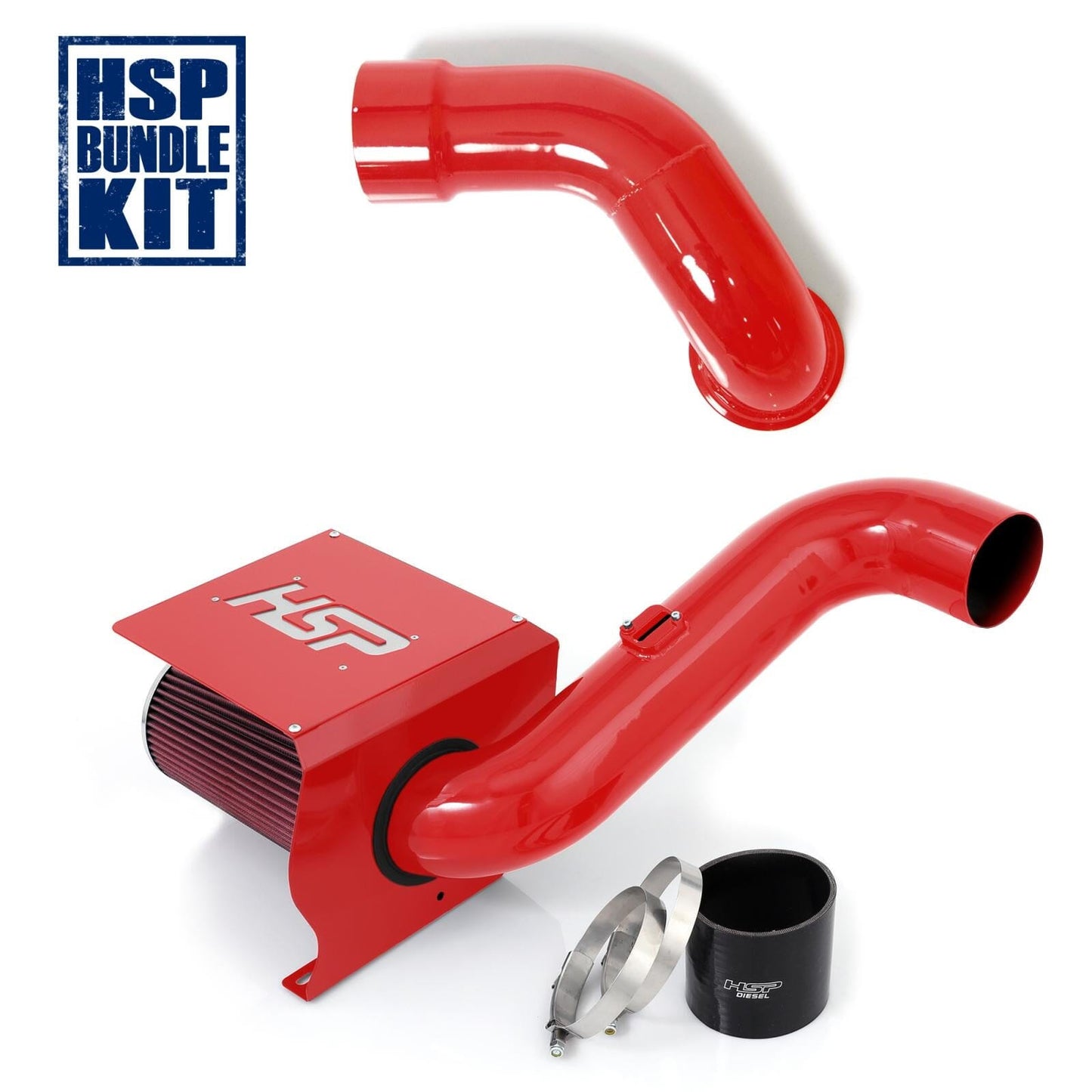 HSP Cold Air Intake Bundle (2007.5-2010 Chevrolet / GMC) Cold Air Intake HSP Diesel Blood Red