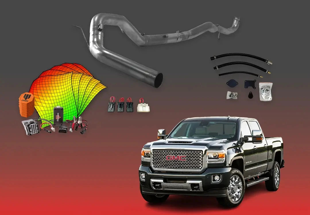 DIESELR GM Duramax L5P All In One Kit (2017-2023) w/ Commander All In One Kit (Basic) DIESELR Corp 2017-2019 Shift-on-the-Fly (SOTF) 4-Inch Downpipe Back