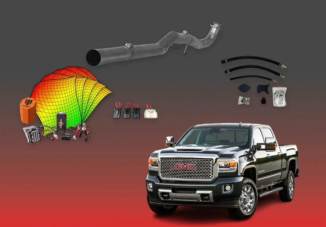 DIESELR GM Duramax L5P All In One Kit (2017-2023) w/ Commander All In One Kit (Basic) DIESELR Corp 2017-2019 Shift-on-the-Fly (SOTF) Cat & DPF Straight - Race Pipe