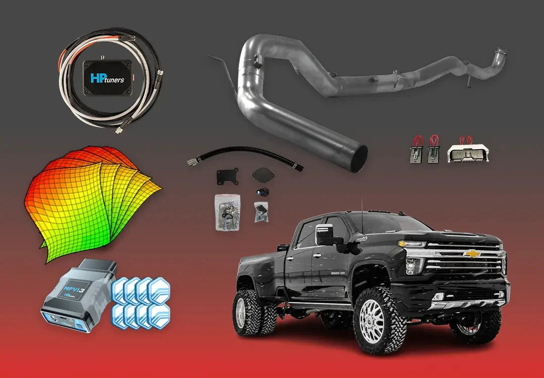 DIESELR GM Duramax L5P All In One Kit (2017-2023) All In One Kit (Basic) DIESELR Corp. 2020-2023 Shift-on-the-Fly (SOTF) 5-Inch Downpipe Back