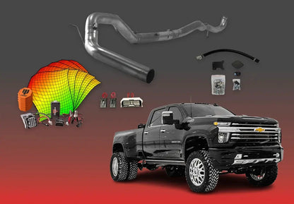 DIESELR GM Duramax L5P All In One Kit (2017-2023) w/ Commander All In One Kit (Basic) DIESELR Corp 2020-2023 Shift-on-the-Fly (SOTF) 4-Inch Downpipe Back