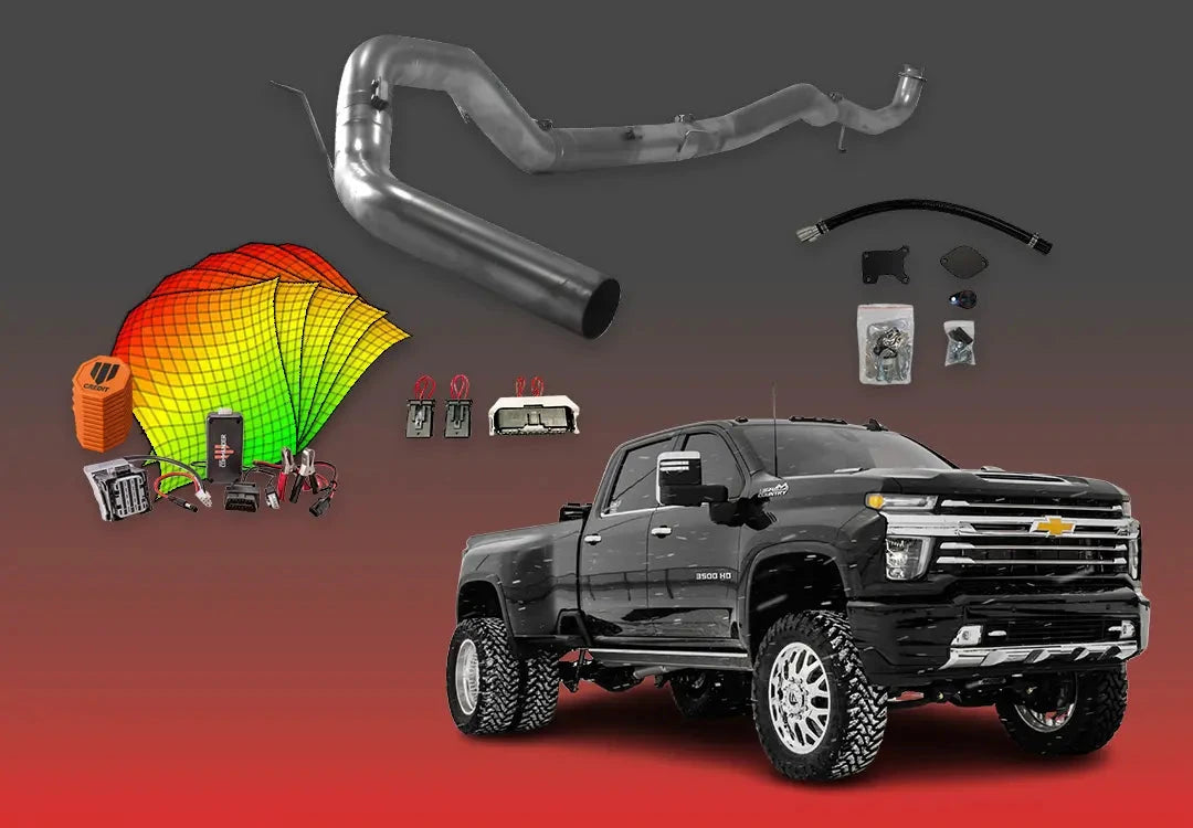 DIESELR GM Duramax L5P All In One Kit (2017-2023) w/ Commander All In One Kit (Basic) DIESELR Corp 2020-2023 Shift-on-the-Fly (SOTF) 5-Inch Downpipe Back