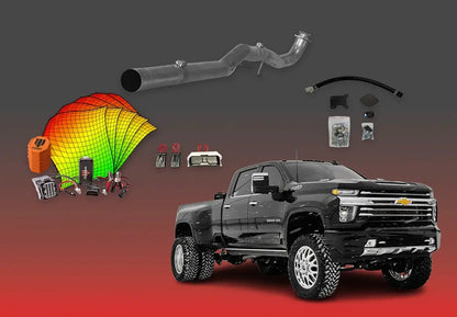 DIESELR GM Duramax L5P All In One Kit (2017-2023) w/ Commander All In One Kit (Basic) DIESELR Corp 2020-2023 Shift-on-the-Fly (SOTF) Cat & DPF Straight - Race Pipe