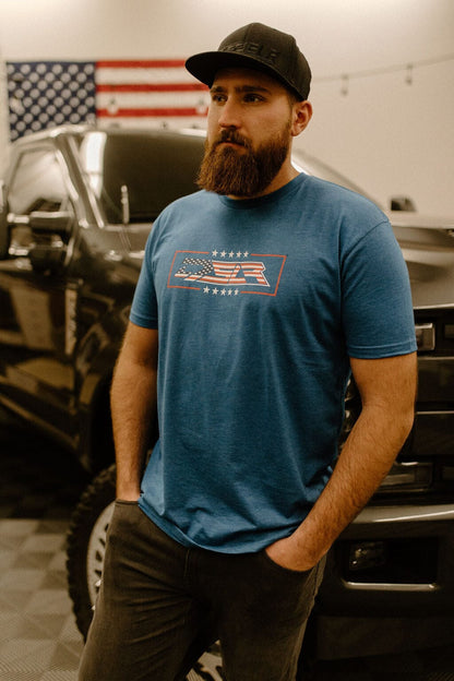 Short Sleeve DSLR USA T-Shirt T-Shirt DSLR S Heather Cool Blue 