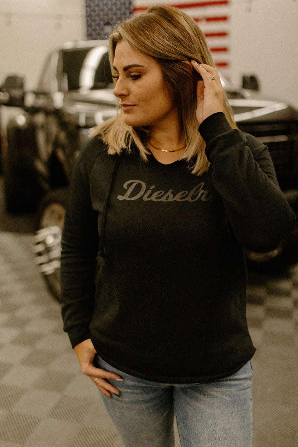 Dieselr Women's Lightweight Hoodie Hoodie DSLR XS Black 