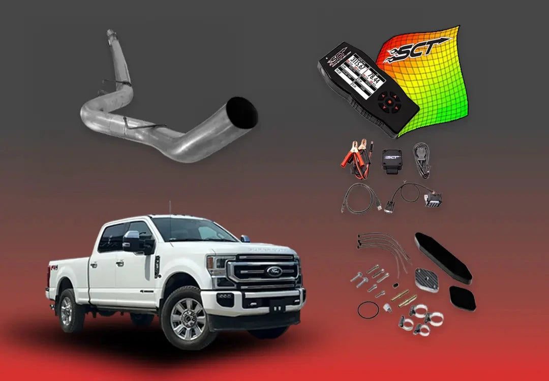 DIESELR 6.7L Ford Powerstroke All-In-One Kit w/ SCT X4 (2020–2021) All In One Kit (Basic) DIESELR Corp 4-inch Downpipe Back Single 