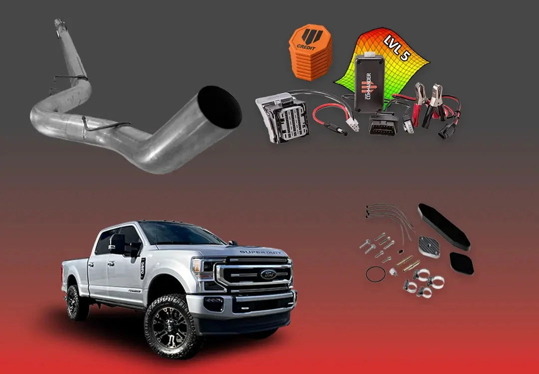 DIESELR 6.7L Ford Powerstroke All-In-One Kit w/ Commander (2020–2021) All In One Kit (Basic) DIESELR Corp 5-inch Downpipe Back Level 5 