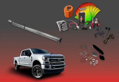 DIESELR 6.7L Ford Powerstroke All-In-One Kit w/ Commander (2020–2021) All In One Kit (Basic) DIESELR Corp Cat & Dpf Straight - Race Pipe SOTF 