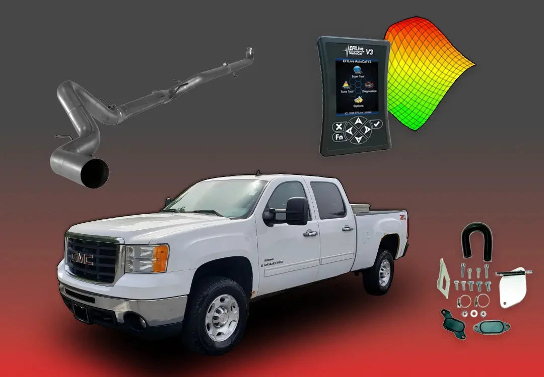 DIESELR GM Duramax LMM All In One Kit (2007.5-2010) All In One Kit (Basic) DIESELR Corp. Single Tune File 4-Inch Downpipe Back 