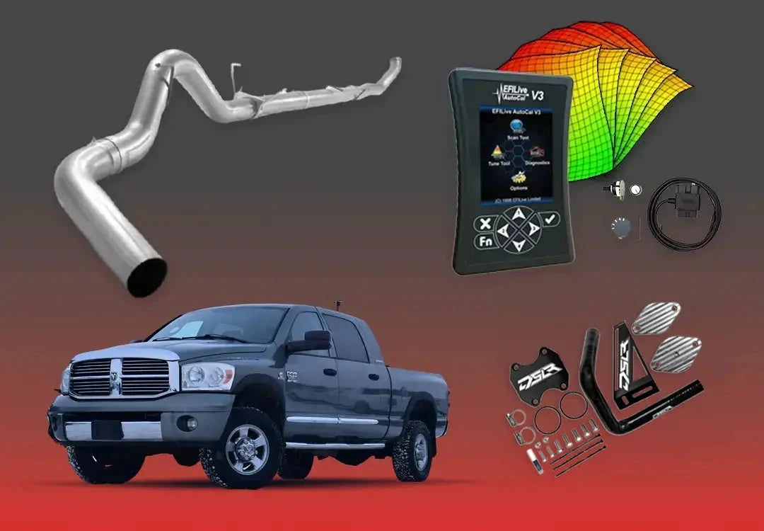 DIESELR 6.7L RAM Cummins All-In-One Kit (2007.5–2009) All In One Kit (Basic) DIESELR Corp Shift-on-the-Fly (SOTF) 4-inch Turbo Back (Stainless Steel) Dieselr Signature EGR Upgrade Kit