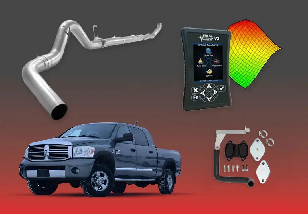 DIESELR 6.7L RAM Cummins All-In-One Kit (2007.5–2009) All In One Kit (Basic) DIESELR Corp Single Tune 4-inch Turbo Back (Stainless Steel) EGR Upgrade Kit