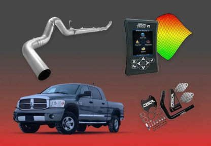 DIESELR 6.7L RAM Cummins All-In-One Kit (2007.5–2009) All In One Kit (Basic) DIESELR Corp Single Tune 5-inch Turbo Back (Stainless Steel) Dieselr Signature EGR Upgrade Kit