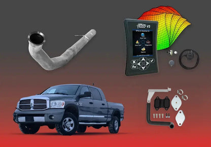 DIESELR 6.7L RAM Cummins All-In-One Kit (2007.5–2009) All In One Kit (Basic) DIESELR Corp Shift-on-the-Fly (SOTF) Cat & DPF Race Pipe (Stainless Steel) EGR Upgrade Kit