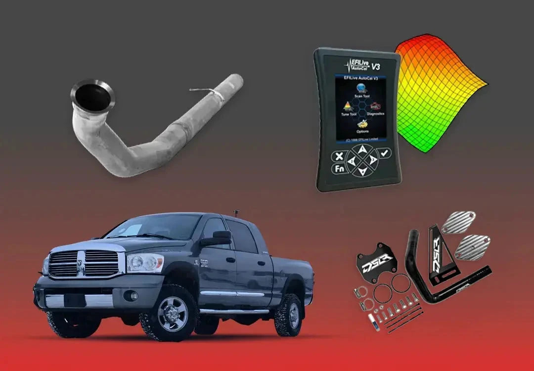 DIESELR 6.7L RAM Cummins All-In-One Kit (2007.5–2009) All In One Kit (Basic) DIESELR Corp Single Tune Cat & DPF Race Pipe (Stainless Steel) Dieselr Signature EGR Upgrade Kit