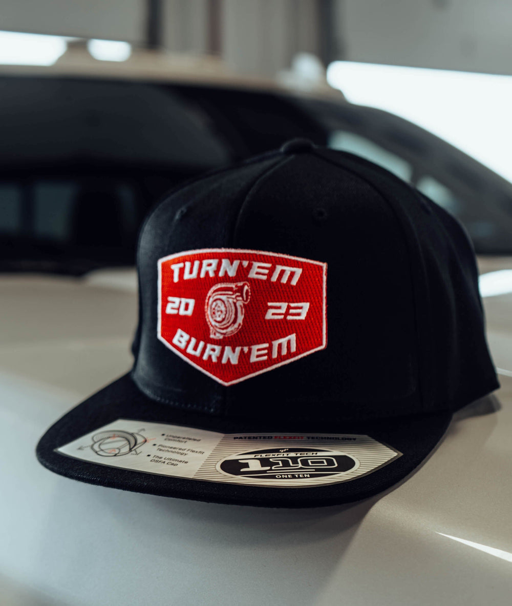 Turn 'Em & Burn 'Em 2023 Flat Bill Snapback Hat Hat DSLR 