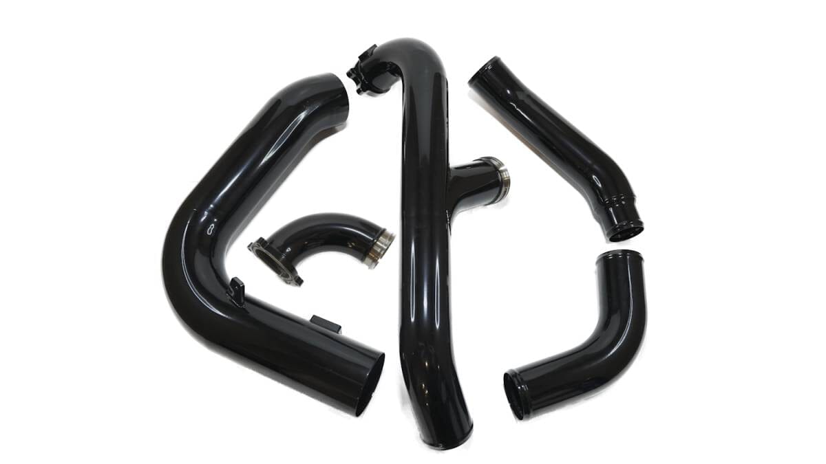 No Limit Fabrication Stainless Intercooler Piping Kit - Ford Powerstroke 6.7L (2011-2014) Engine Intake Manifold No Limit Fabrication Stock Turbo (Dual Inlet) Black 