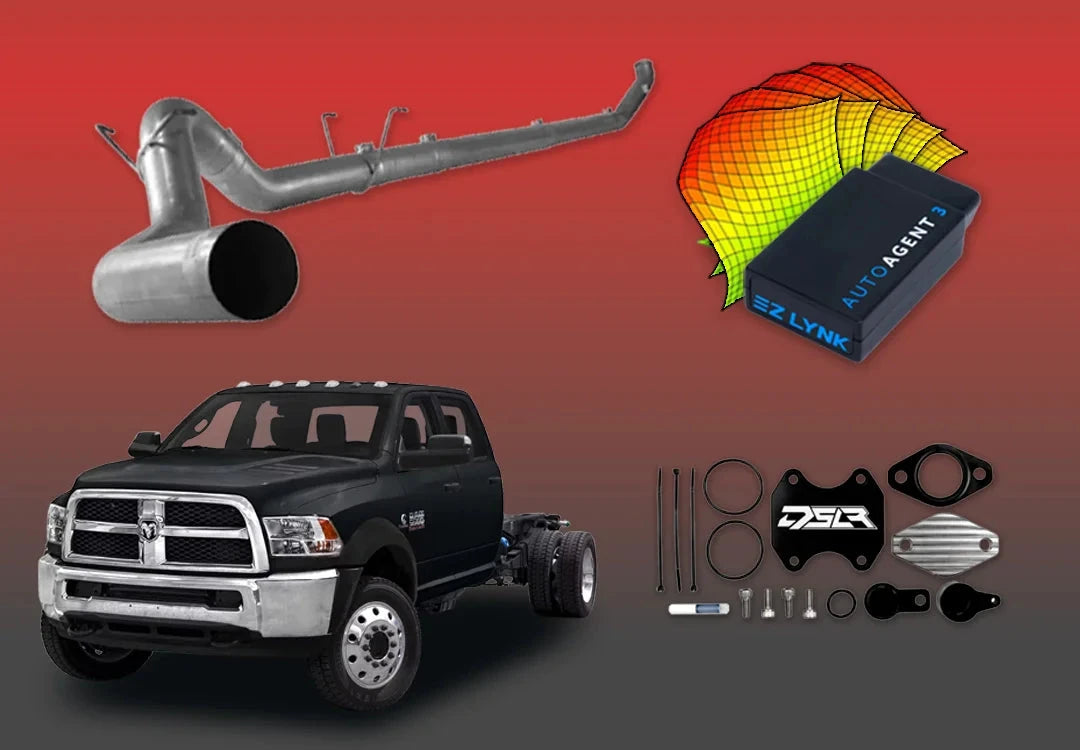 DIESELR 6.7L RAM Cummins All-In-One Kit (2013–2018) - Cab&Chassis All In One Kit (Basic) DIESELR Corp Full Support Pack (Unlimited Lifetime Support Package) Dieselr Signature EGR Kit Dieselr 5-inch Aluminized Turbo Back Single without Muffler (Cab & Chassis)