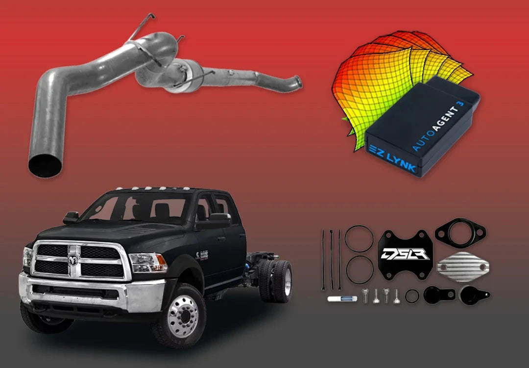 DIESELR 6.7L RAM Cummins All-In-One Kit (2013–2018) - Cab&Chassis All In One Kit (Basic) DIESELR Corp Full Support Pack (Unlimited Lifetime Support Package) Dieselr Signature EGR Kit Dieselr 5-inch Stainless Steel Turbo Back Single with Muffler (Cab & Chassis)