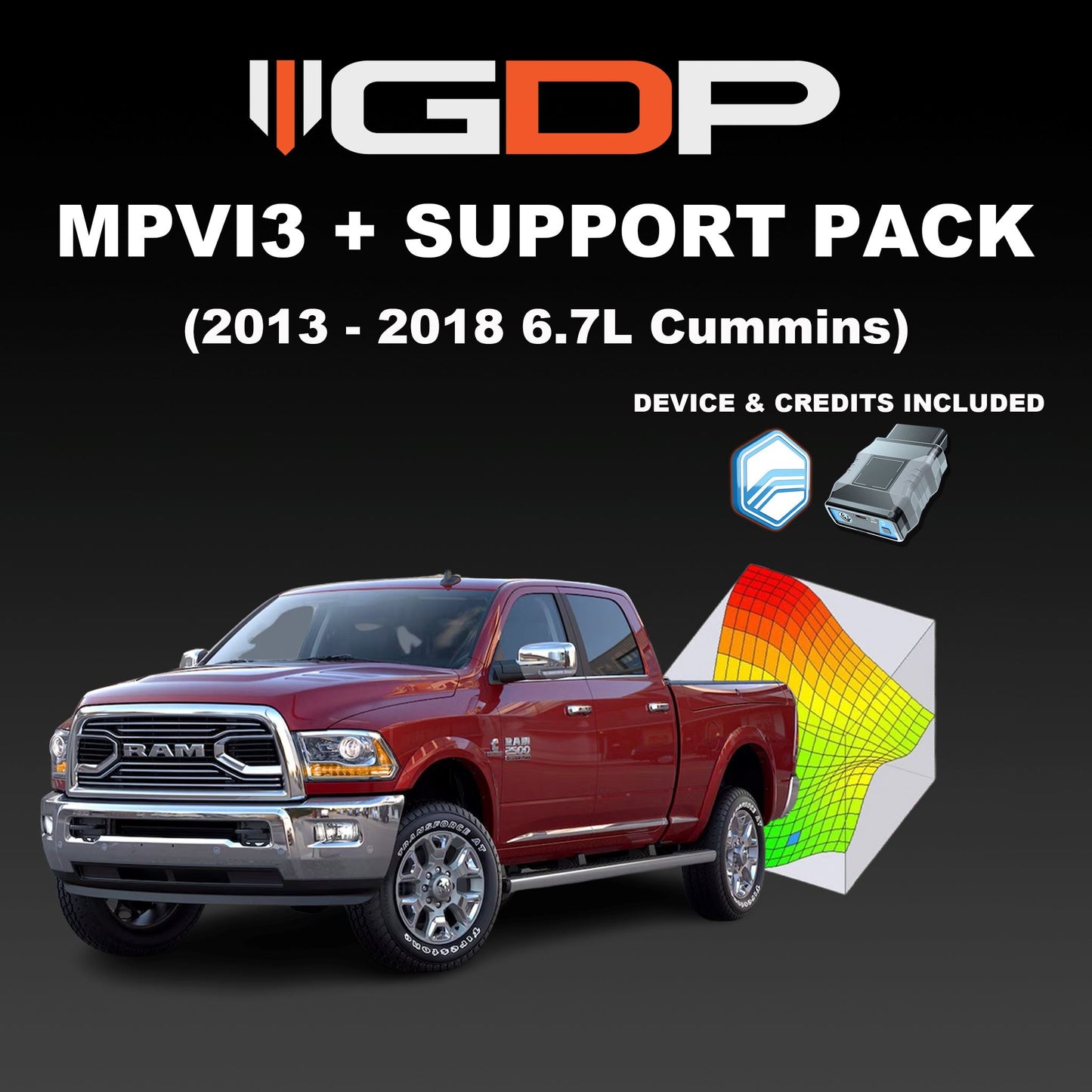 MPVI3 w/OBDII SOTF tune & 4 Credits (13-18 Dodge 6.7L Cummins) Tune Package GDP 