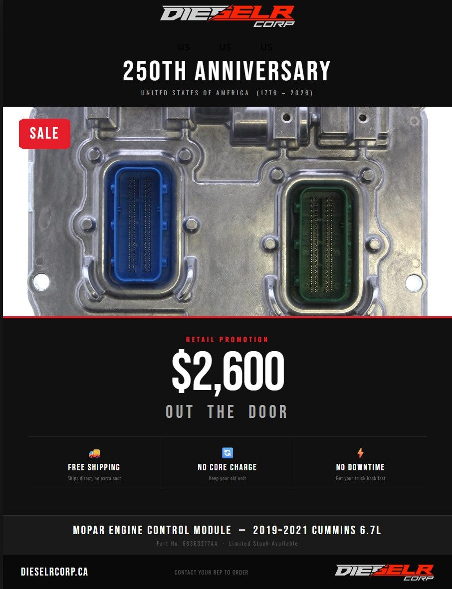 Mopar Cummins ECM $2,600 out the door — 2019-2021 6.7L, ideal tunable swap for 2022-2024
