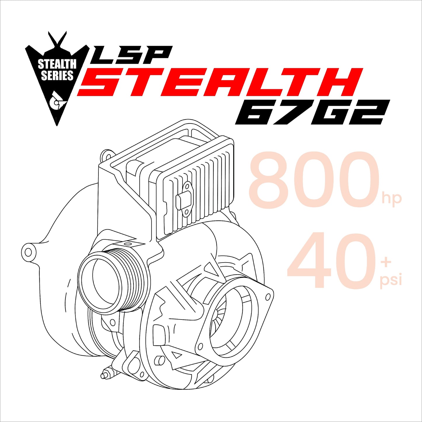 Stealth 67G2 Turbo w/ Actuator (2017-2019 6.6L L5P Duramax) Turbocharger Calibrated Power 