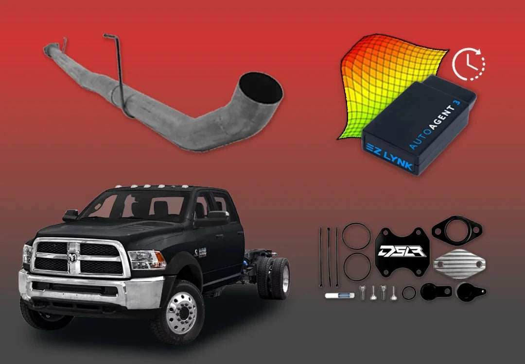 DIESELR 6.7L RAM Cummins All-In-One Kit (2013–2018) - Cab&Chassis All In One Kit (Basic) DIESELR Corp Single Tune (Limited 4 Week Support Package) Dieselr Signature EGR Kit Dieselr 4-inch Aluminized DPF Race Pipe without Muffler(Cab & Chassis)