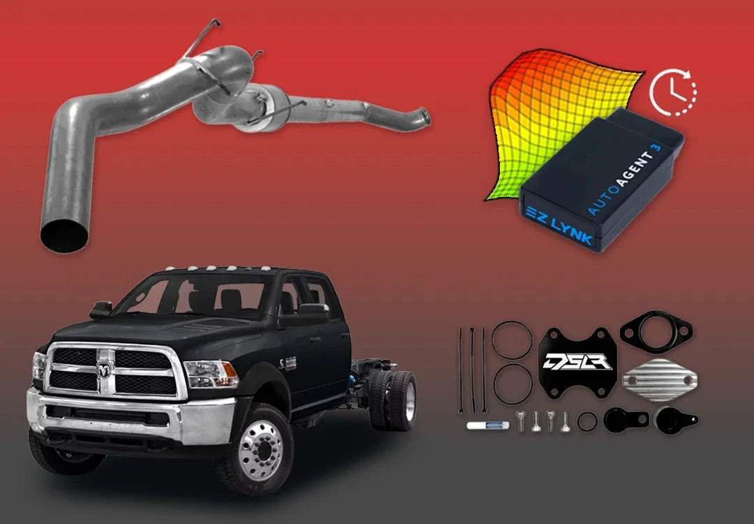 DIESELR 6.7L RAM Cummins All-In-One Kit (2013–2018) - Cab&Chassis All In One Kit (Basic) DIESELR Corp Single Tune (Limited 4 Week Support Package) Dieselr Signature EGR Kit Dieselr 5-inch Stainless Steel Turbo Back Single with Muffler (Cab & Chassis)