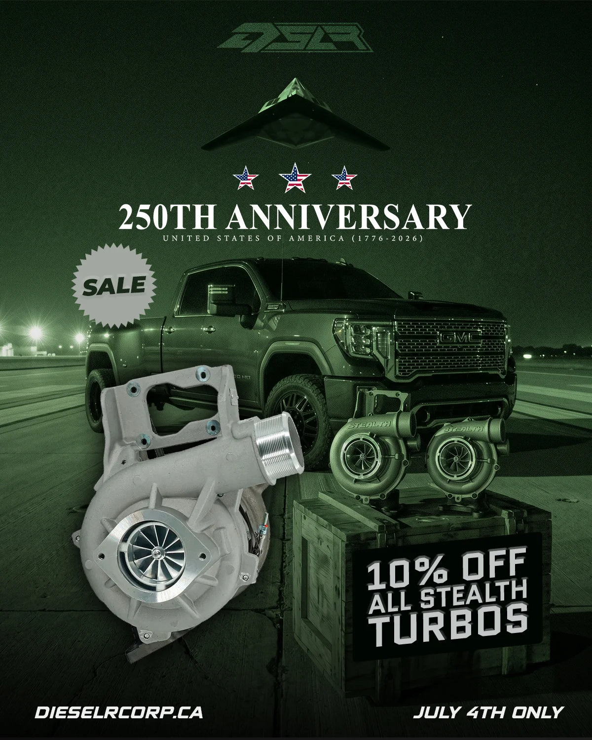 Calibrated Power Stealth turbos 10% off — July 4 only
