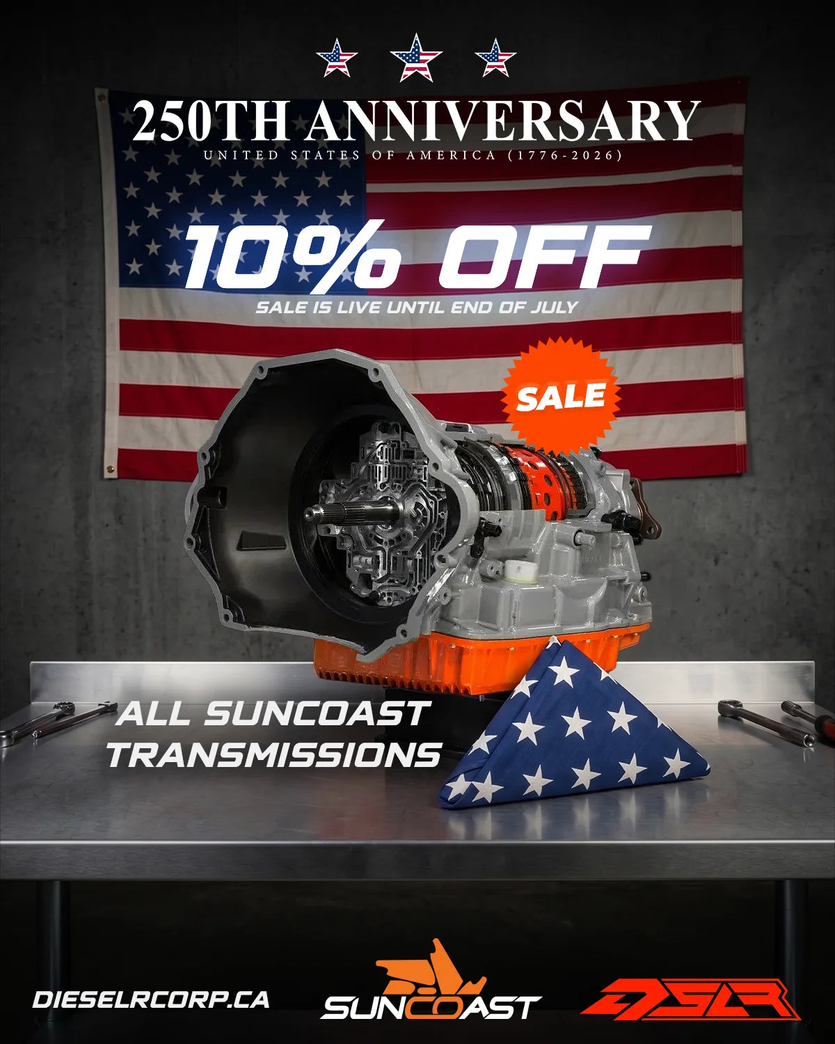SunCoast transmissions 10% off through July 31