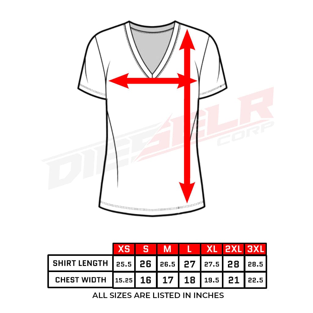 Short Sleeve Dieselr Women's V-Neck T-Shirt DSLR 